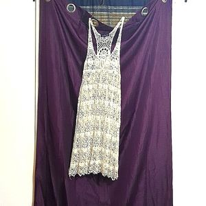 Crochet creme Cover Dress